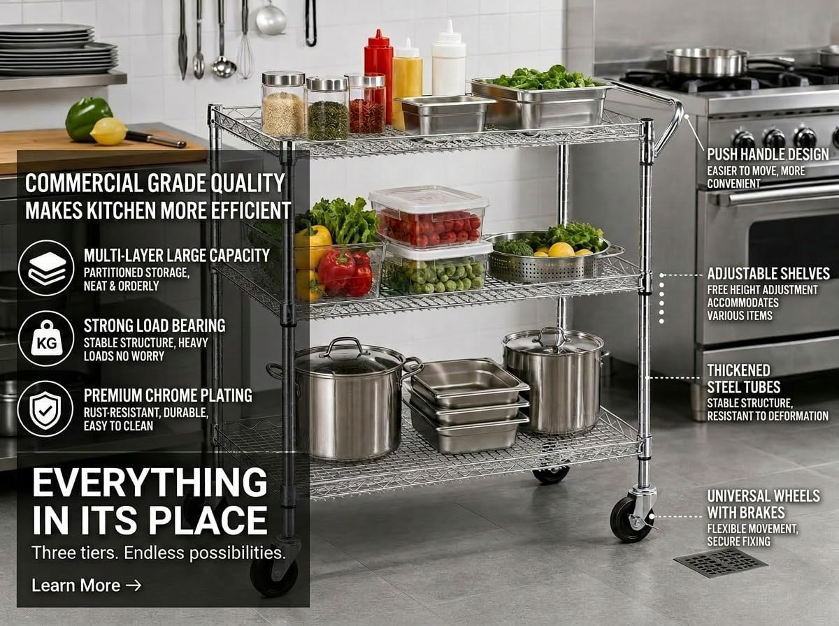 عربة مطبخ متعددة الاستخدامات ب - مراجعة Commercial Kitchen And Bar وسعره